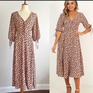 SHOWPO. Tonal Feel Dress in Burgundy Floral